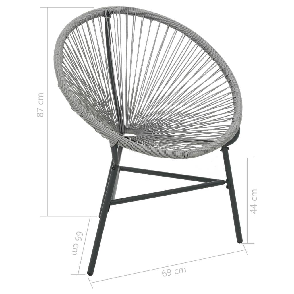 vidaXL - Tuinmaanstoel - poly - rattan - grijs-6