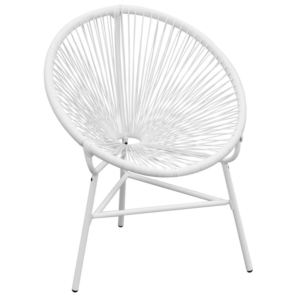 vidaXL - Tuinmaanstoel - poly - rattan - wit-5