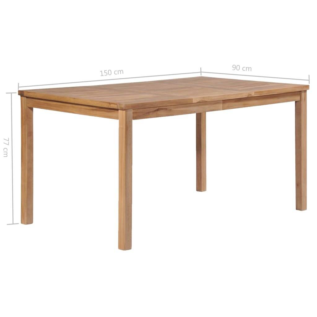 vidaXL - Tuintafel - 150x90x77 - cm - massief - teakhout-5