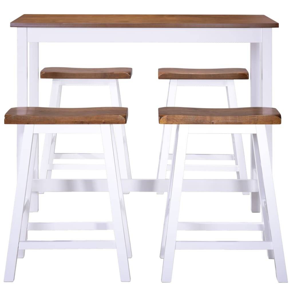 vidaXL - Bartafel- - en - krukkenset - massief - hout - 5-delig-3