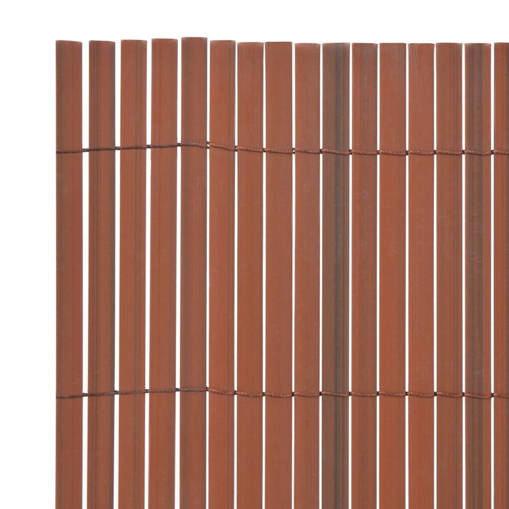 vidaXL - Tuinafscheiding - dubbelzijdig - 90x500 - cm - PVC - bruin-2