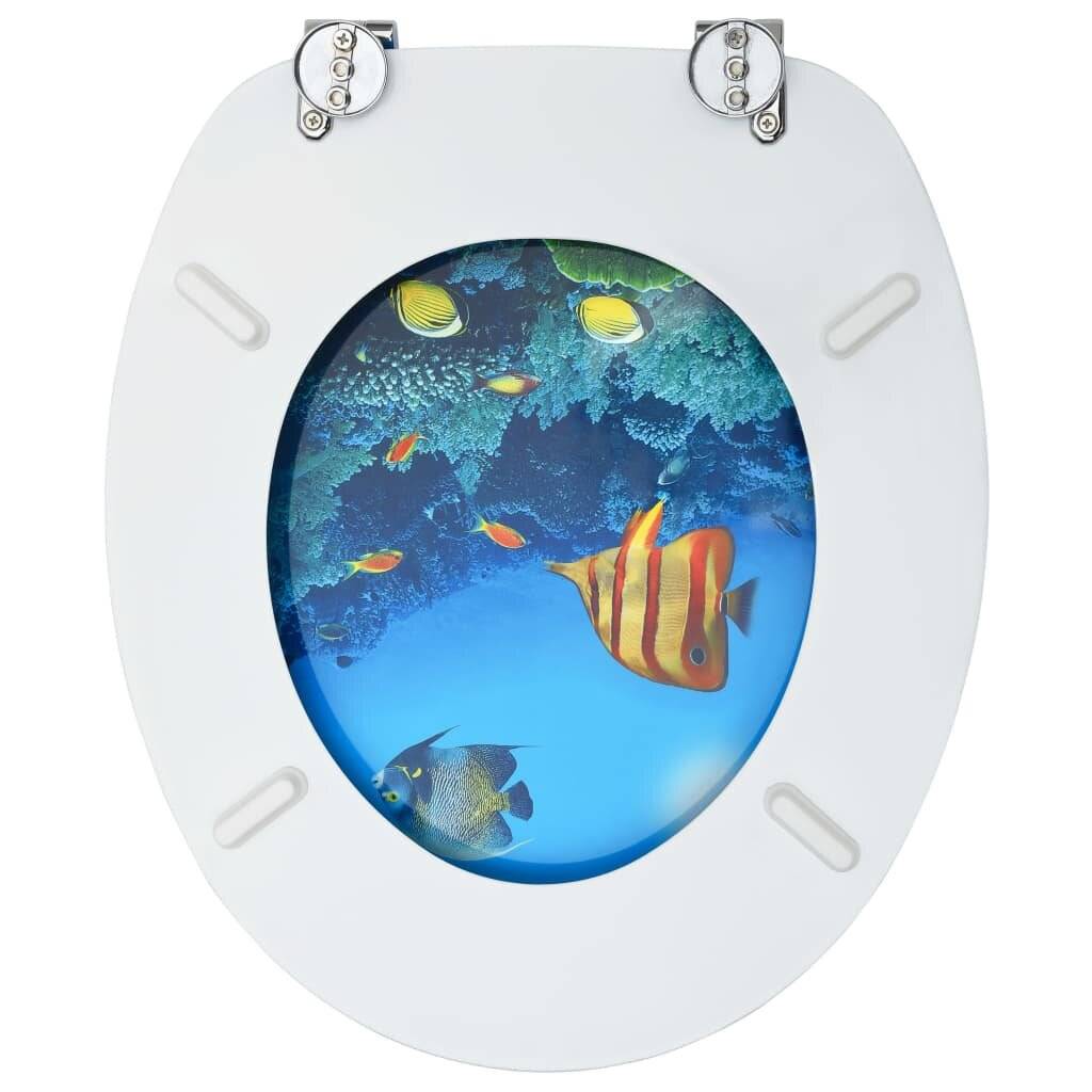 vidaXL - Toiletbril - met - deksel - diepzee - MDF-5