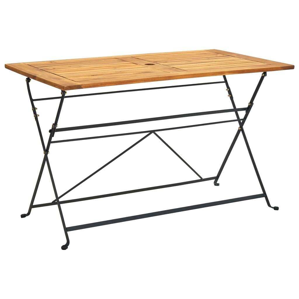 vidaXL - Tuintafel - inklapbaar - 120x70x74 - cm - massief - acaciahout-0