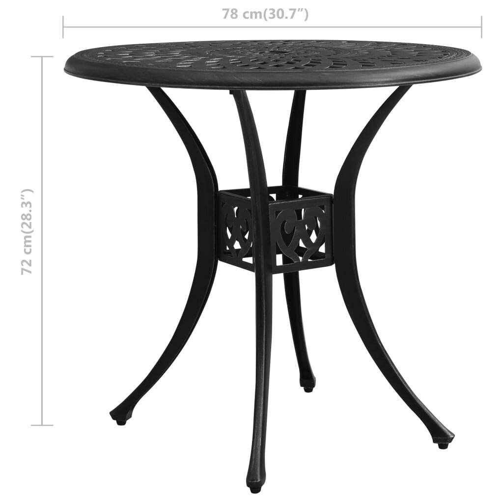 vidaXL - Tuintafel - 78x78x72 - cm - gietaluminium - zwart-5