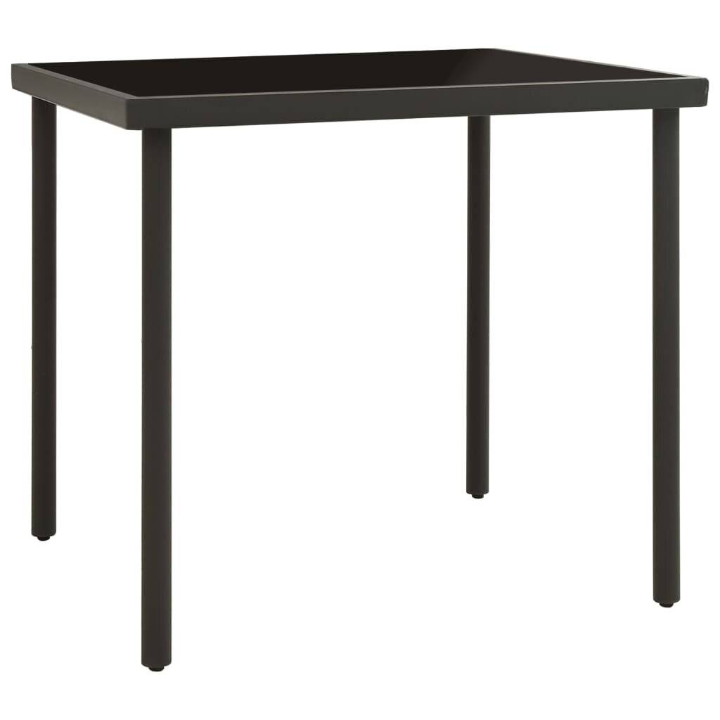 vidaXL - Tuintafel - 80x80x72 - cm - glas - en - staal - antracietkleurig-5