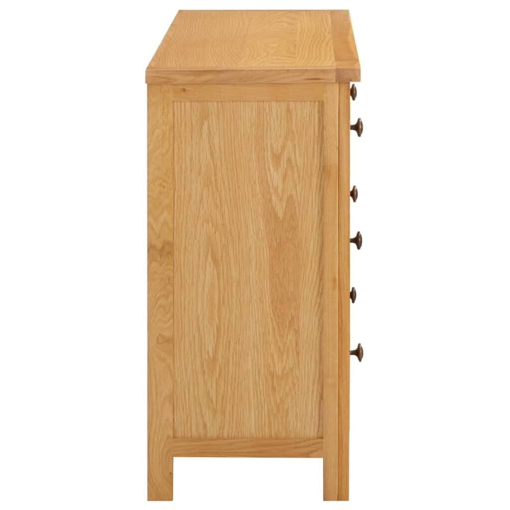 vidaXL - Ladekast - 105x33,5x73 - cm - massief - eikenhout-3