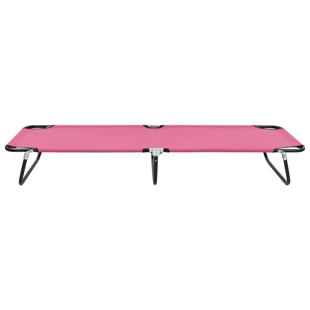 vidaXL - Ligbed - inklapbaar - staal - roze-1