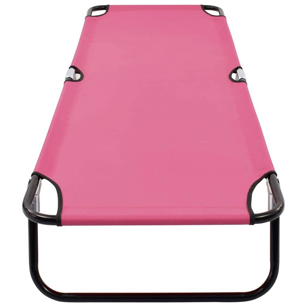 vidaXL - Ligbed - inklapbaar - staal - roze-4