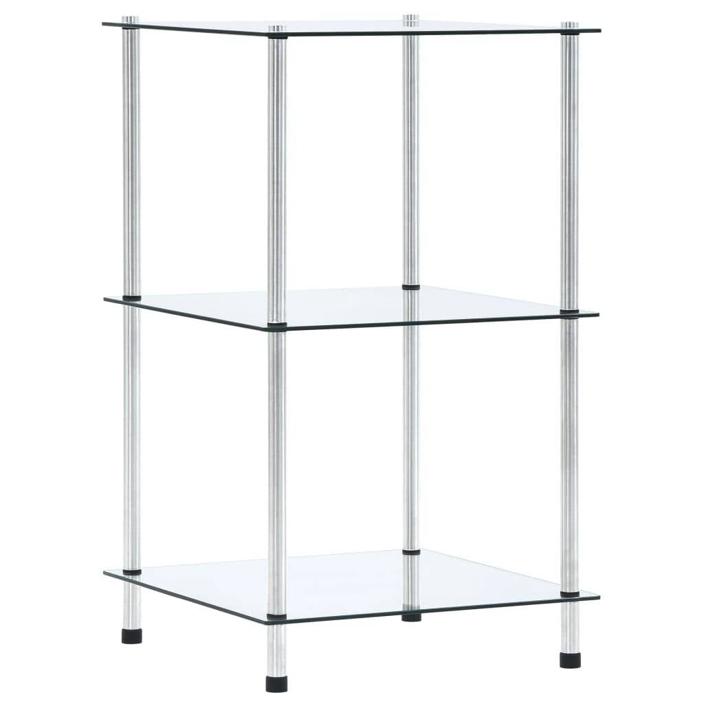 vidaXL - Kastje - 3-laags - 40x40x67 - cm - gehard - glas - transparant-5