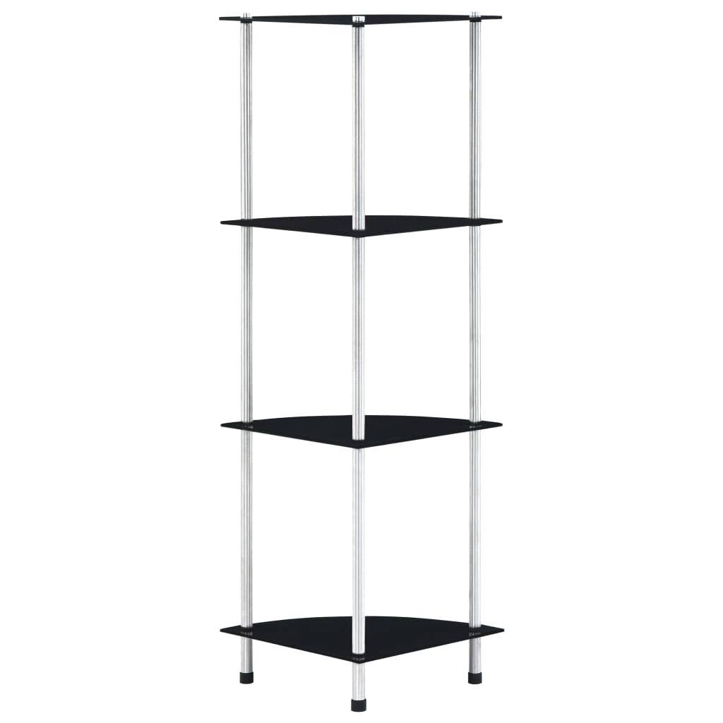 vidaXL - Kastje - 4-laags - 30x30x100 - cm - gehard - glas - zwart-5