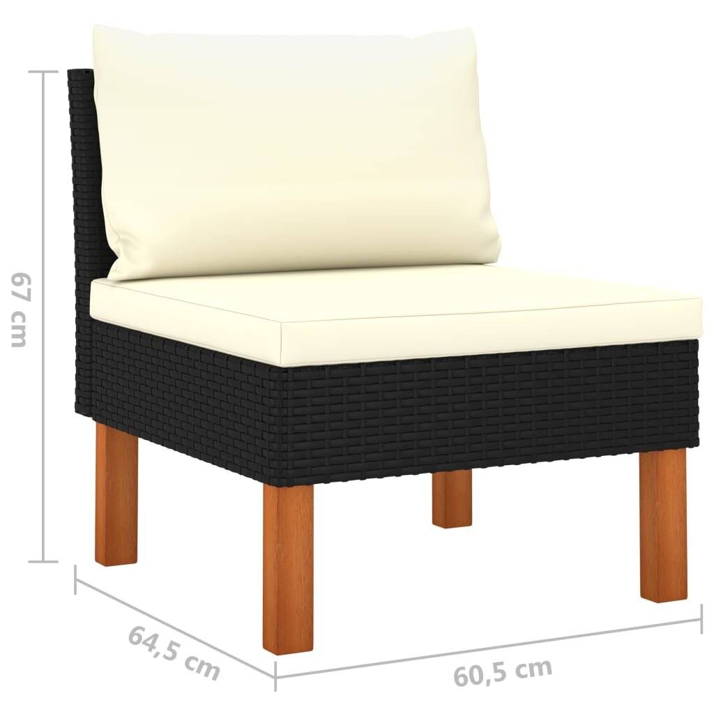 Symboolafbeelding voor vidaXL - Middenbanken - 2 - st - poly - rattan - en - massief - eucalyptushout