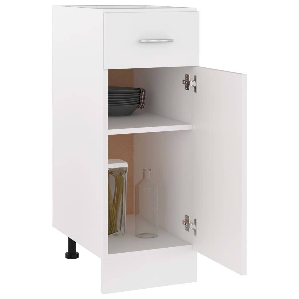 vidaXL - Onderkast - met - lade - 30x46x81,5 - cm - bewerkt - hout - wit-3