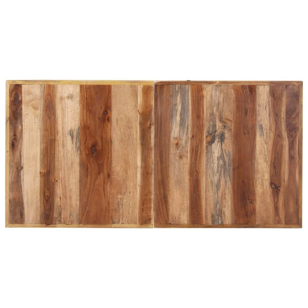 vidaXL - Eettafel - 140x70x75 - cm - massief - hout - met - honingkleurige - afwerking-3
