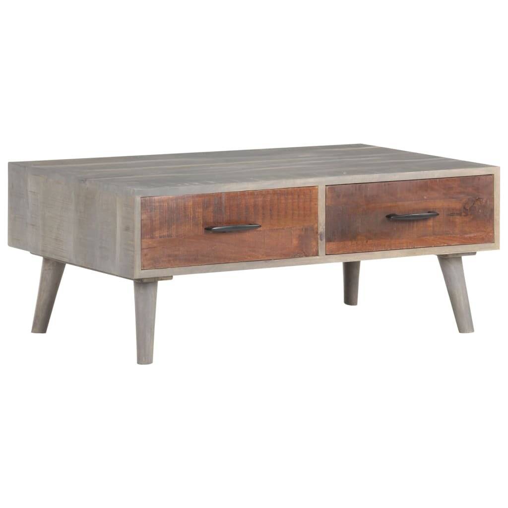 Symboolafbeelding voor vidaXL - Salontafel - 100x60x40 - cm - massief - ruw - mangohout - grijs