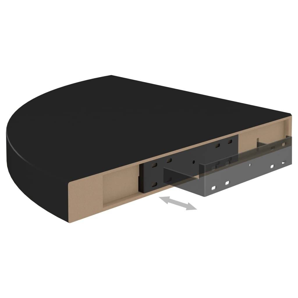 vidaXL - Hoekschap - zwevend - 35x35x3,8 - cm - MDF - zwart-6