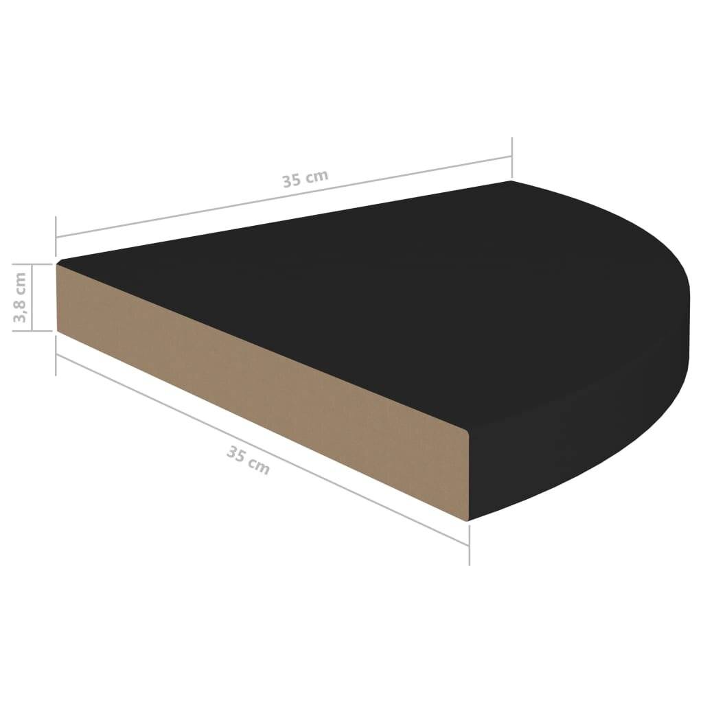 Symboolafbeelding voor vidaXL - Hoekschap - zwevend - 35x35x3,8 - cm - MDF - zwart