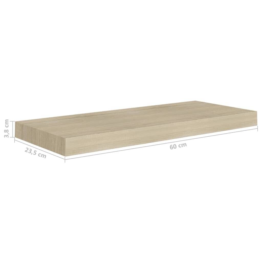 Symboolafbeelding voor vidaXL - Wandschap - zwevend - 60x23,5x3,8 - cm - MDF - eikenkleurig
