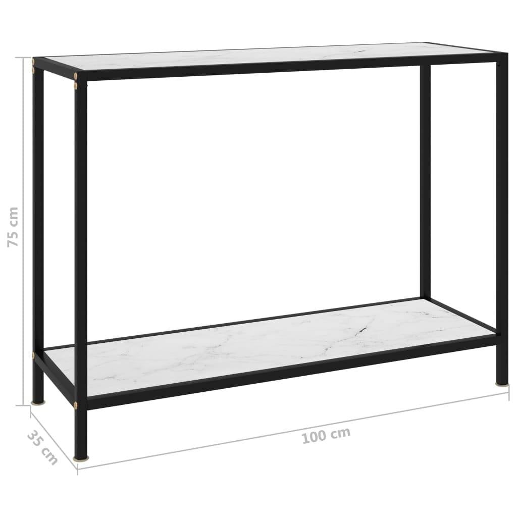 vidaXL - Wandtafel - 100x35x75 - cm - gehard - glas - wit-5
