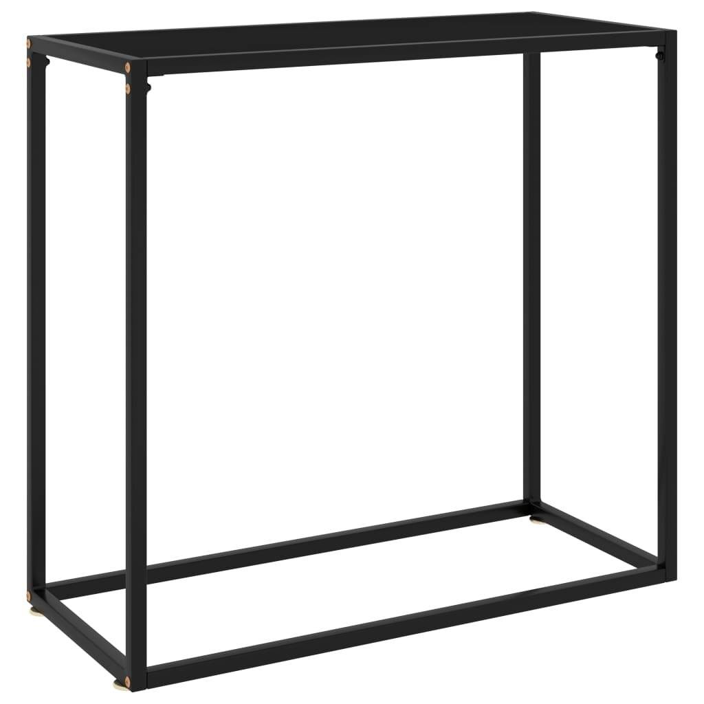 vidaXL - Wandtafel - 80x35x75 - cm - gehard - glas - zwart-0