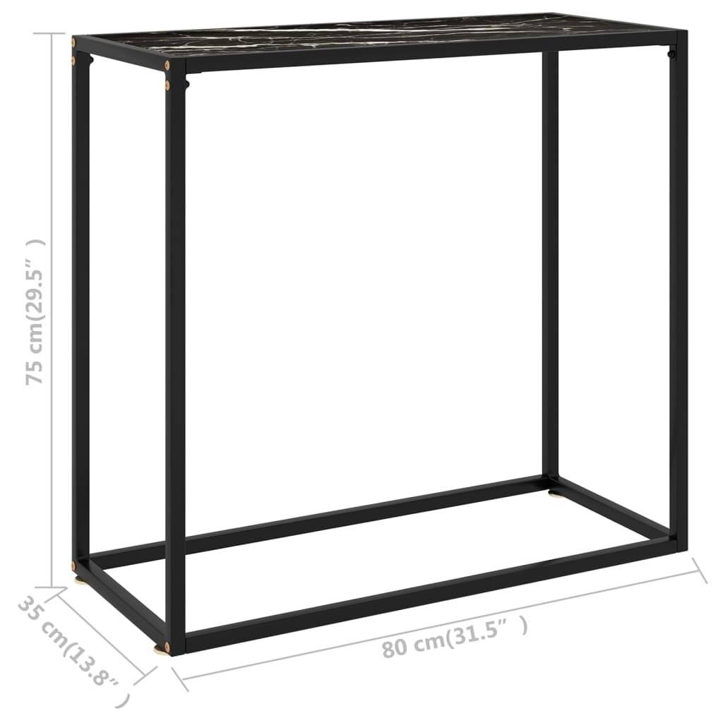 vidaXL - Wandtafel - 80x35x75 - cm - gehard - glas - zwart-5
