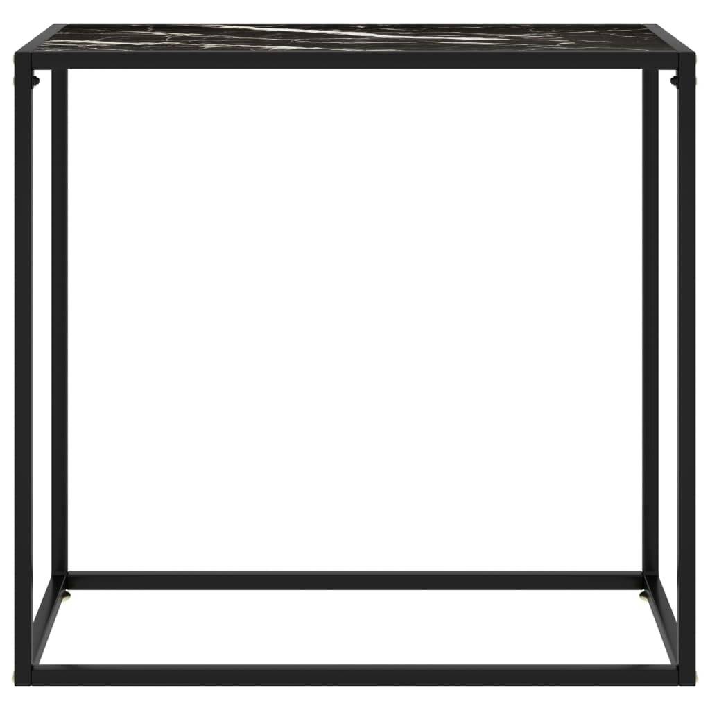 vidaXL - Wandtafel - 80x35x75 - cm - gehard - glas - zwart-1
