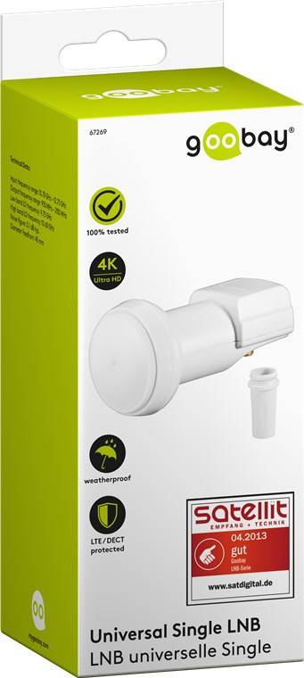 Goobay Goobay 67269 Universal Single LNB 1x Teilnehmer 8K SAT LNB digital SAT Verteiler Single-LNB Aantal gebruikers: 1 -5