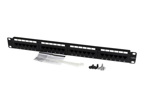 StarTech.com 24-poorts 1U in een rek te monteren Cat 6 110 patchpaneel - 24 x RJ-45 - 24 x RJ-11 - 1U Hoog - 19" breed -