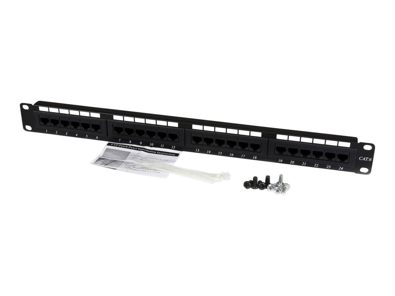 StarTech.com 24-poorts 1U in een rek te monteren Cat 6 110 patchpaneel - 24 x RJ-45 - 24 x RJ-11 - 1U Hoog - 19" breed --1
