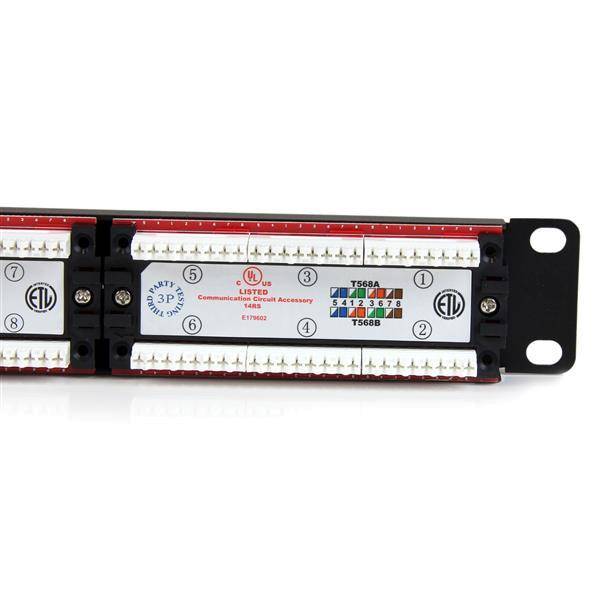 StarTech.com 24-poorts 1U in een rek te monteren Cat 6 110 patchpaneel - 24 x RJ-45 - 24 x RJ-11 - 1U Hoog - 19" breed --4