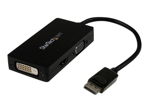 StarTech.com 3 in 1 reis adapter: DisplayPort naar VGA DVI- of HDMI adapter - Zwart