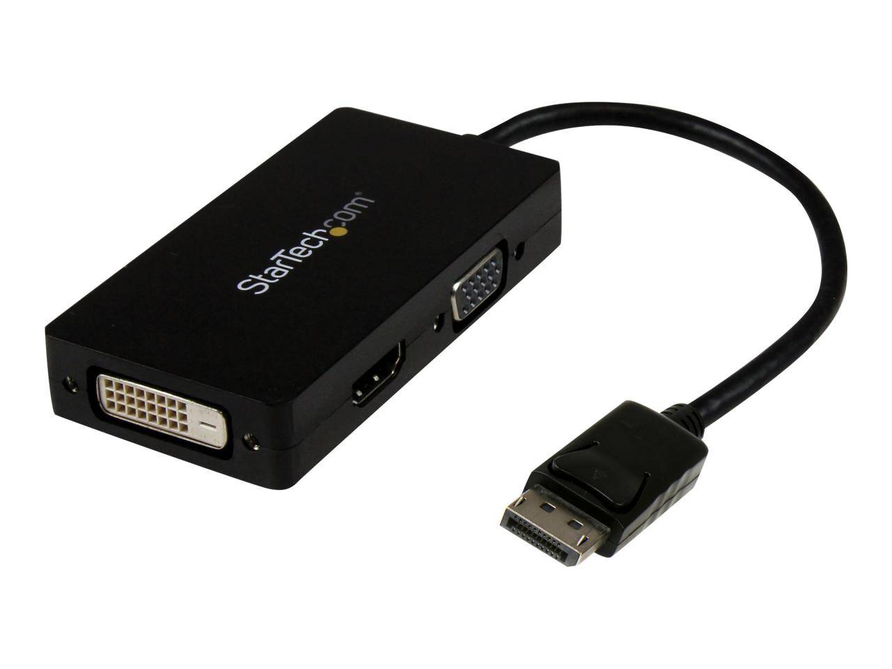 StarTech.com 3 in 1 reis adapter: DisplayPort naar VGA DVI- of HDMI adapter - Zwart-1