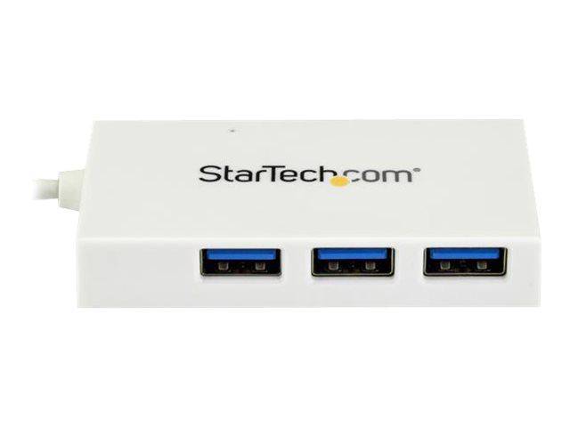 StarTech.com 4 poorts USB-C hub - USB-C naar 1x USB-C en 3x USB-A - USB 3.0 hub - wit - 4 Total USB Port(s) - 4 USB 3.0-3