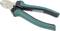 Zijkniptang met groene handgreep, geschikt voor het knippen van kabels of draden.