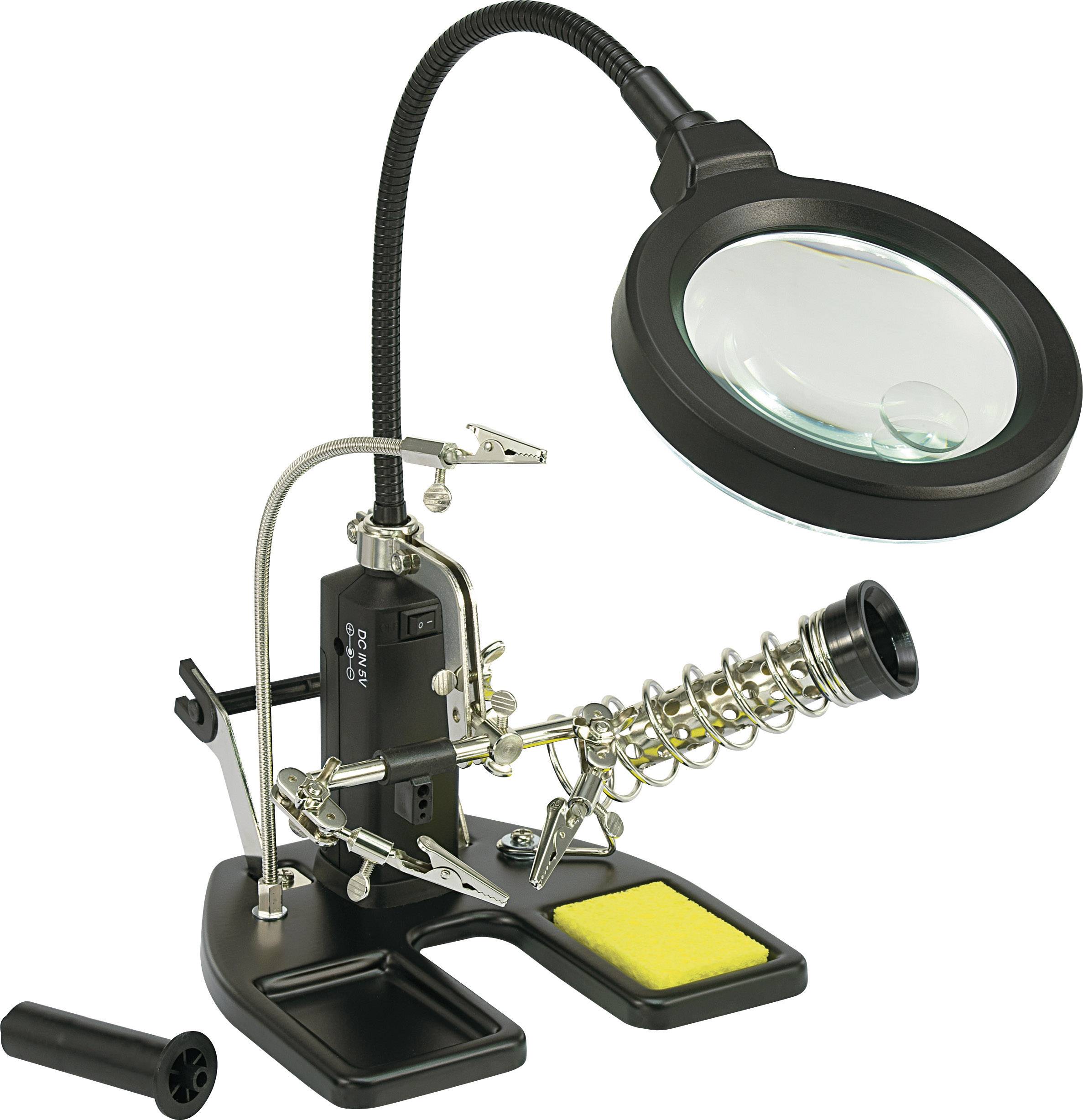 TOOLCRAFT 826054 LED-loeplamp met derde hand Vergrotingsfactor=2 x, 4 x Energielabel 2021 n.v.t.-4