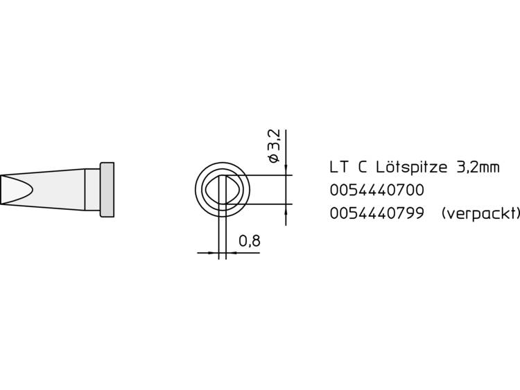 Weller LT-C Soldeerpunt Beitelvorm, recht Grootte soldeerpunt 3.2 mm