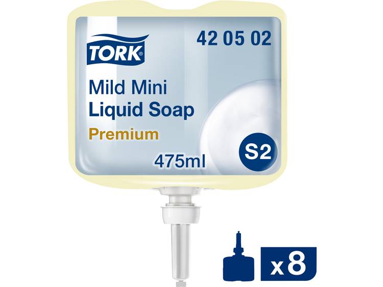 Tork Premium vloeibare zeep mini mild flacon a 475 ml, doos a 8 flacons