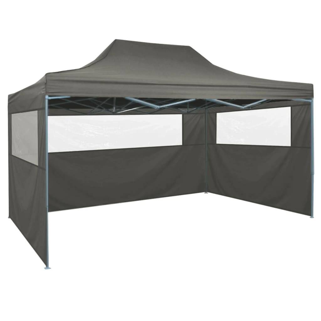 vidaXL - Vouwtent - met - 3 - wanden - 3x4,5 - m - antraciet-6