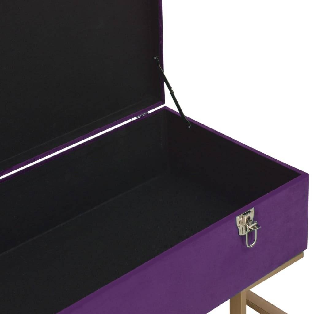 vidaXL - Bankje - met - opbergvak - 105 - cm - fluweel - paars-4