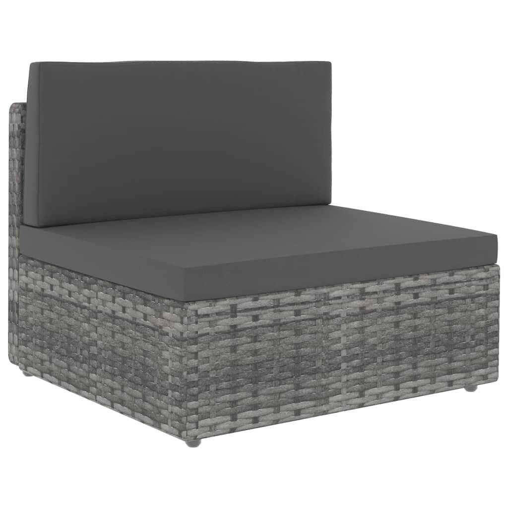 vidaXL - 5-delige - Loungeset - poly - rattan - grijs-5