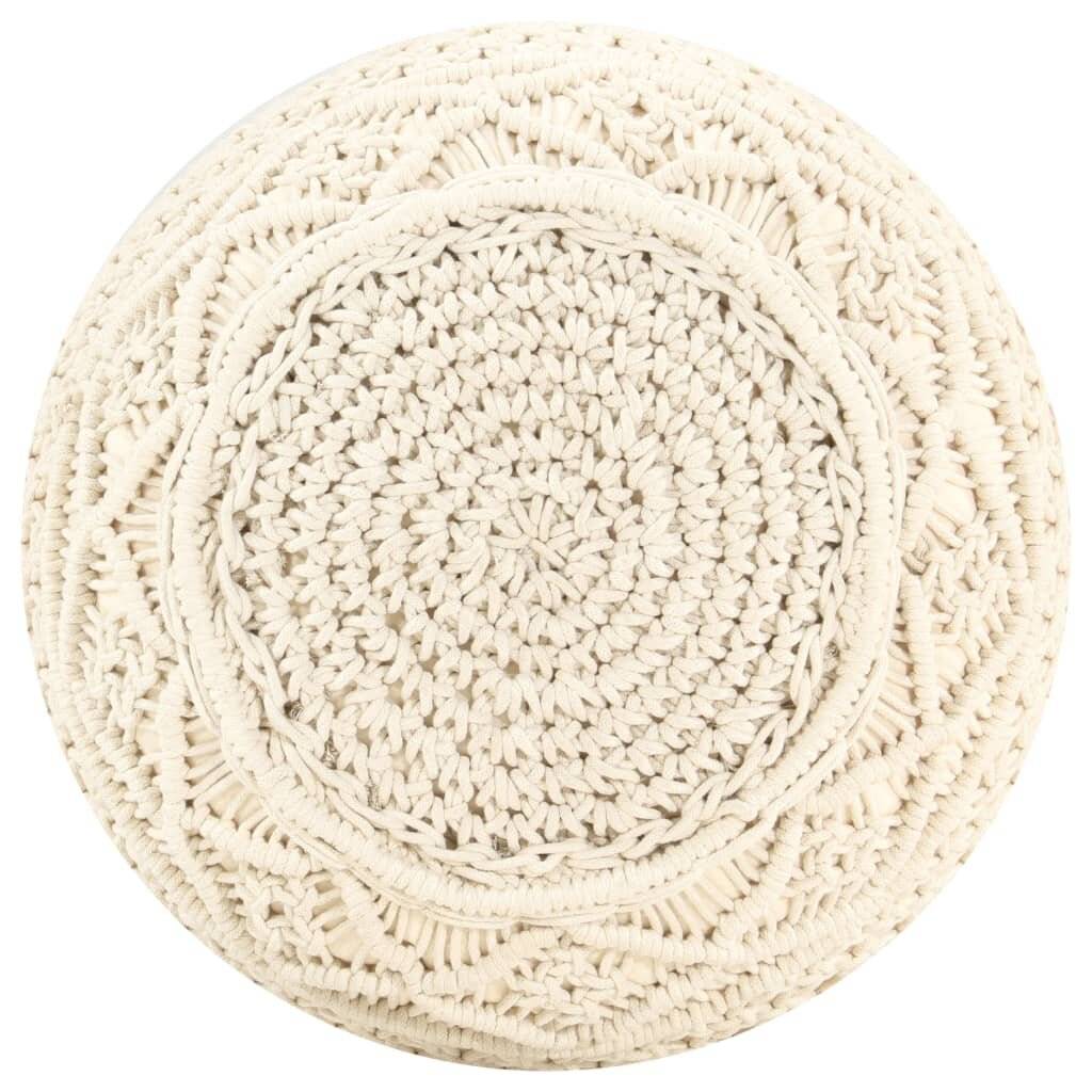 vidaXL - Poef - macramé - handgemaakt - 45x30 - cm - katoen-3