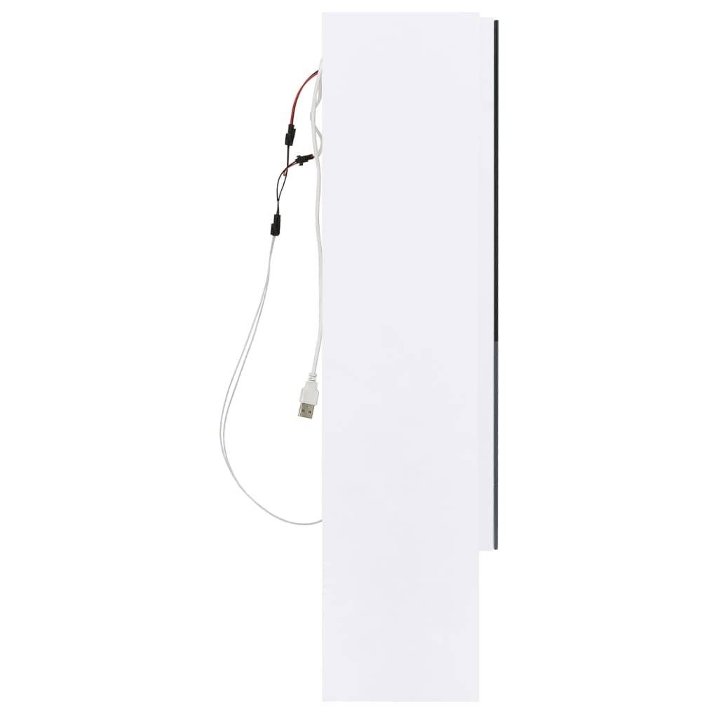 vidaXL - Badkamerspiegelkast - LED - 80x15x60 - cm - MDF - wit-3
