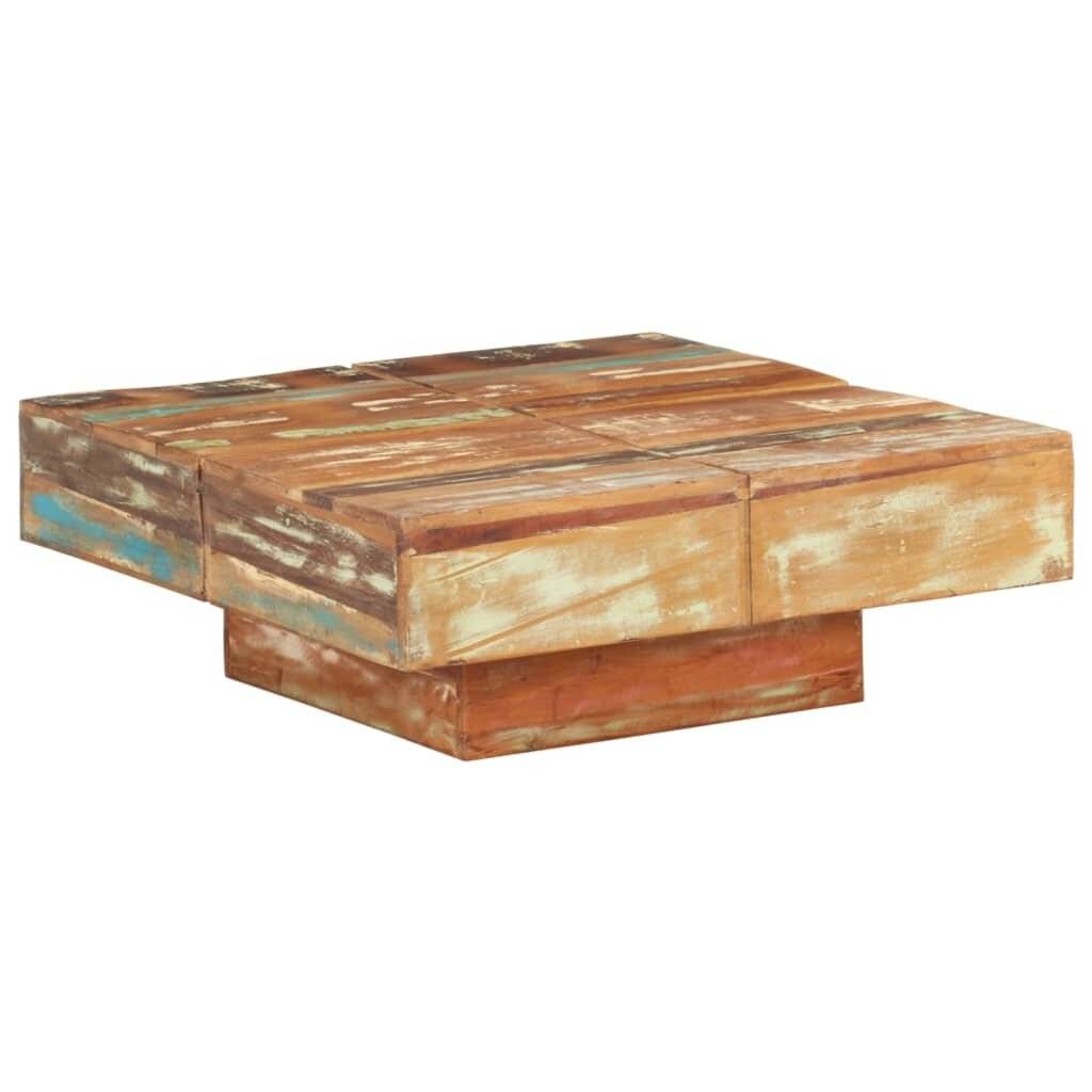 vidaXL - Salontafel - 80x80x28 - cm - massief - gerecycled - hout