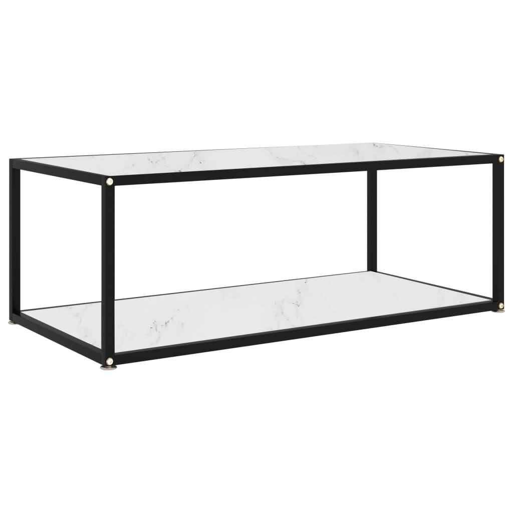 vidaXL - Salontafel - 100x50x35 - cm - gehard - glas - wit