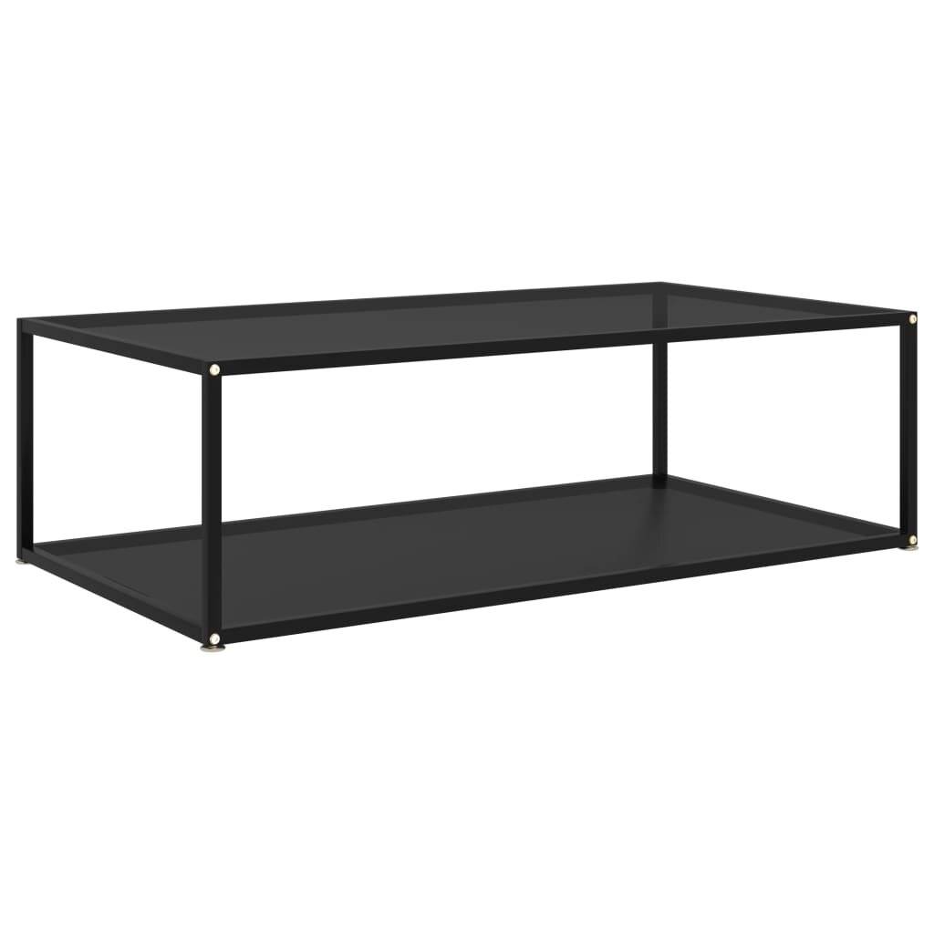 vidaXL - Salontafel - 120x60x35 - cm - gehard - glas - zwart