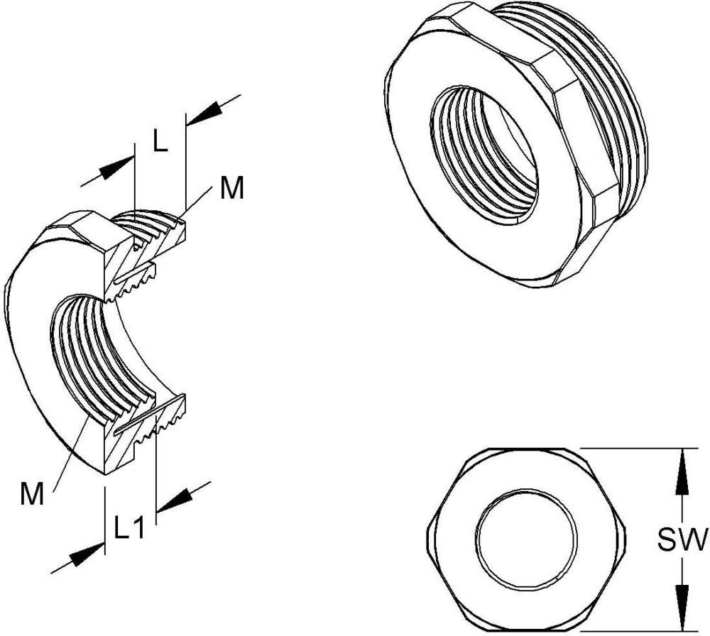 Reduceerring M25 - M16 - 1 - stuk - grijs-1
