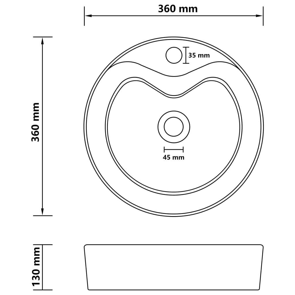 vidaXL - Wastafel - met - overloop - 36x13 - cm - keramiek - mat - donkergroen-4