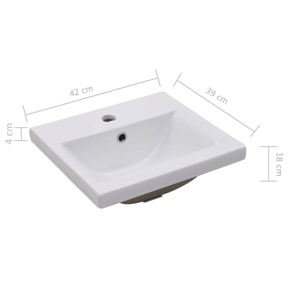 vidaXL - Inbouwwastafel - 42x39x18 - cm - keramiek - wit-6