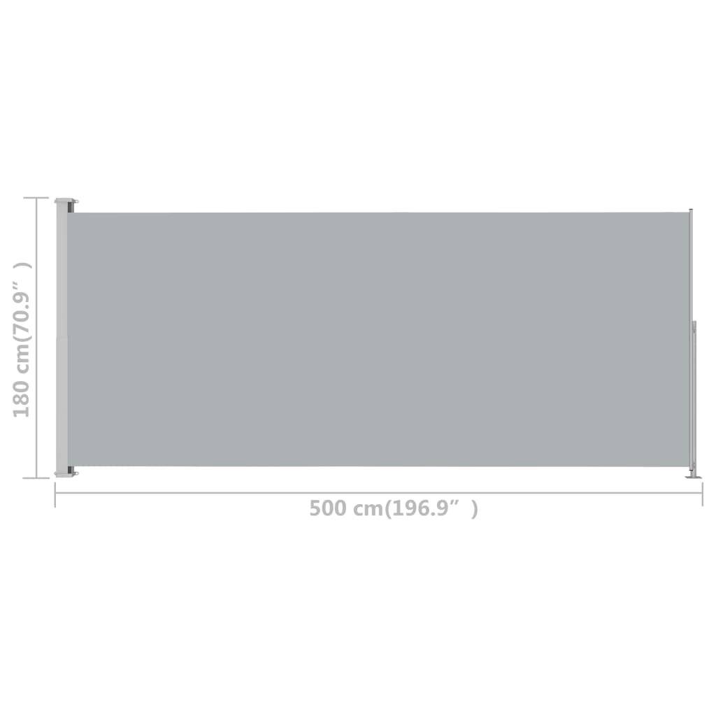 VidaXL Tuinscherm uittrekbaar 180x500 cm grijs-6