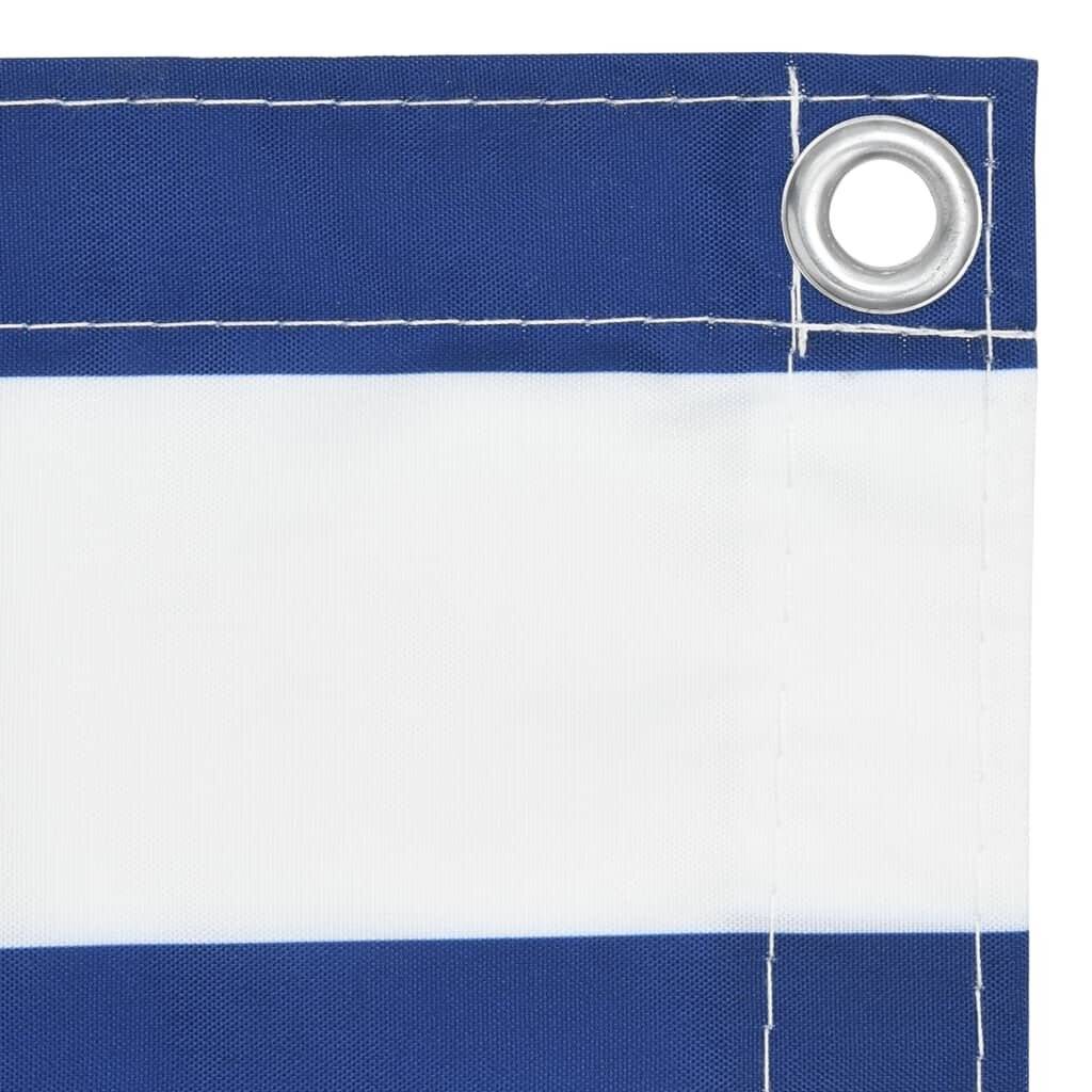 vidaXL - Balkonscherm - 75x500 - cm - oxford - stof - wit - en - blauw-2