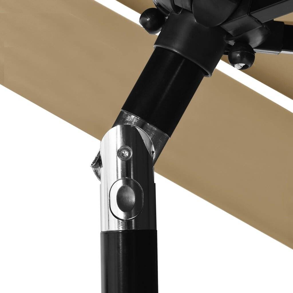 vidaXL - Parasol - 3-laags - met - aluminium - paal - 2,5 - m - taupe-5